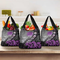 Personalised Remembering ANZAC Lest We Forget Grocery Bag Vintage Film Frame Memorial Purple Poppy LT9 3-pack One Size Purple - Polynesian Pride