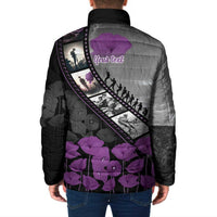 Personalised Remembering ANZAC Lest We Forget Padded Jacket Vintage Film Frame Memorial Purple Poppy LT9 - Polynesian Pride