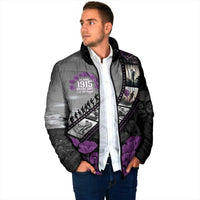 Personalised Remembering ANZAC Lest We Forget Padded Jacket Vintage Film Frame Memorial Purple Poppy LT9 - Polynesian Pride