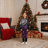 Personalised Remembering ANZAC Lest We Forget Pajama Set Vintage Film Frame Memorial Purple Poppy LT9 Kid Purple - Polynesian Pride