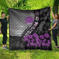 Personalised Remembering ANZAC Lest We Forget Quilt Vintage Film Frame Memorial Purple Poppy LT9 - Polynesian Pride
