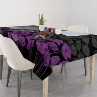 Personalised Remembering ANZAC Lest We Forget Tablecloth Vintage Film Frame Memorial Purple Poppy LT9 - Polynesian Pride