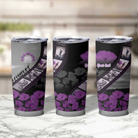 Personalised Remembering ANZAC Lest We Forget Tumbler Cup Vintage Film Frame Memorial Purple Poppy LT9 - Polynesian Pride