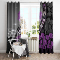 Personalised Remembering ANZAC Lest We Forget Window Curtain Vintage Film Frame Memorial Purple Poppy LT9 - Polynesian Pride