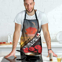 Personalised Remembering ANZAC Lest We Forget Apron Vintage Film Frame Memorial Red Poppy LT9 - Polynesian Pride