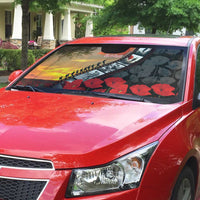 Personalised Remembering ANZAC Lest We Forget Auto Sun Shade Vintage Film Frame Memorial Red Poppy LT9 - Polynesian Pride