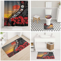 Personalised Remembering ANZAC Lest We Forget Bathroom Set Vintage Film Frame Memorial Red Poppy LT9 - Polynesian Pride