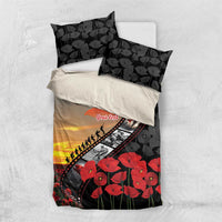 Personalised Remembering ANZAC Lest We Forget Bedding Set Vintage Film Frame Memorial Red Poppy LT9 US Twin 172cm x 218cm Red - Polynesian Pride