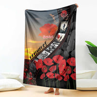 Personalised Remembering ANZAC Lest We Forget Blanket Vintage Film Frame Memorial Red Poppy LT9 - Polynesian Pride