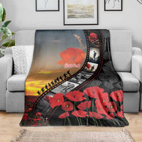 Personalised Remembering ANZAC Lest We Forget Blanket Vintage Film Frame Memorial Red Poppy LT9 - Polynesian Pride