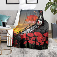 Personalised Remembering ANZAC Lest We Forget Blanket Vintage Film Frame Memorial Red Poppy LT9 - Polynesian Pride