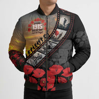 Personalised Remembering ANZAC Lest We Forget Bomber Puffer Jacket Vintage Film Frame Memorial Red Poppy LT9 - Polynesian Pride