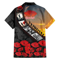 Personalised Remembering ANZAC Lest We Forget Family Matching Long Sleeve Bodycon Dress and Hawaiian Shirt Vintage Film Frame Memorial Red Poppy