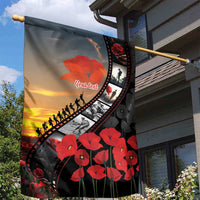 Personalised Remembering ANZAC Lest We Forget Garden Flag Vintage Film Frame Memorial Red Poppy LT9 - Polynesian Pride