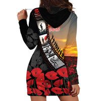 Personalised Remembering ANZAC Lest We Forget Hoodie Dress Vintage Film Frame Memorial Red Poppy LT9 - Polynesian Pride