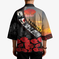 Personalised Remembering ANZAC Lest We Forget Kimono Vintage Film Frame Memorial Red Poppy LT9 - Polynesian Pride