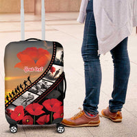 Personalised Remembering ANZAC Lest We Forget Luggage Cover Vintage Film Frame Memorial Red Poppy LT9 Red - Polynesian Pride