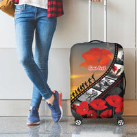 Personalised Remembering ANZAC Lest We Forget Luggage Cover Vintage Film Frame Memorial Red Poppy LT9 - Polynesian Pride