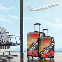 Personalised Remembering ANZAC Lest We Forget Luggage Cover Vintage Film Frame Memorial Red Poppy LT9 - Polynesian Pride