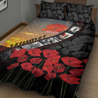Personalised Remembering ANZAC Lest We Forget Quilt Bed Set Vintage Film Frame Memorial Red Poppy LT9 - Polynesian Pride