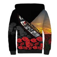 Personalised Remembering ANZAC Lest We Forget Sherpa Hoodie Vintage Film Frame Memorial Red Poppy LT9 - Polynesian Pride