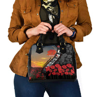 Personalised Remembering ANZAC Lest We Forget Shoulder Handbag Vintage Film Frame Memorial Red Poppy LT9 - Polynesian Pride