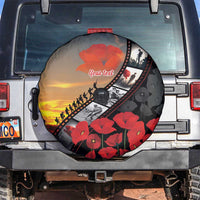 Personalised Remembering ANZAC Lest We Forget Spare Tire Cover Vintage Film Frame Memorial Red Poppy LT9 Red - Polynesian Pride