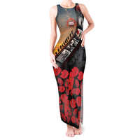 Personalised Remembering ANZAC Lest We Forget Tank Maxi Dress Vintage Film Frame Memorial Red Poppy LT9 Women Red - Polynesian Pride