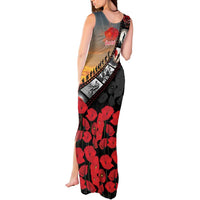 Personalised Remembering ANZAC Lest We Forget Tank Maxi Dress Vintage Film Frame Memorial Red Poppy LT9 - Polynesian Pride