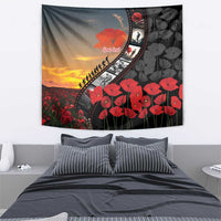 Personalised Remembering ANZAC Lest We Forget Tapestry Vintage Film Frame Memorial Red Poppy LT9 - Polynesian Pride
