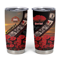Personalised Remembering ANZAC Lest We Forget Tumbler Cup Vintage Film Frame Memorial Red Poppy LT9 Red - Polynesian Pride
