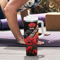 Personalised Remembering ANZAC Lest We Forget Tumbler With Handle Vintage Film Frame Memorial Red Poppy LT9 - Polynesian Pride