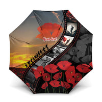 Personalised Remembering ANZAC Lest We Forget Umbrella Vintage Film Frame Memorial Red Poppy LT9 One Size Folded 11.42 inch Opened Diameter 37.4 inch Red - Polynesian Pride
