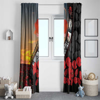 Personalised Remembering ANZAC Lest We Forget Window Curtain Vintage Film Frame Memorial Red Poppy LT9 - Polynesian Pride