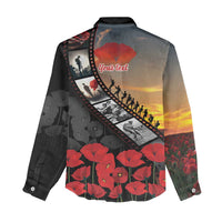 Personalised Remembering ANZAC Lest We Forget Women Casual Shirt Vintage Film Frame Memorial Red Poppy