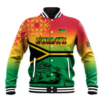 Hapi 44th Indipendens Dei Vanuatu Baseball Jacket Yumi 1980 with Vanuatuan Beach Landscape LT9 Unisex Reggae - Polynesian Pride