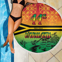 Hapi 44th Indipendens Dei Vanuatu Beach Blanket Yumi 1980 with Vanuatuan Beach Landscape LT9 - Polynesian Pride