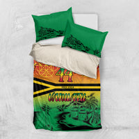Hapi 44th Indipendens Dei Vanuatu Bedding Set Yumi 1980 with Vanuatuan Beach Landscape LT9 US Twin 172cm x 218cm Reggae - Polynesian Pride