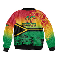 Hapi 44th Indipendens Dei Vanuatu Bomber Jacket Yumi 1980 with Vanuatuan Beach Landscape LT9 - Polynesian Pride