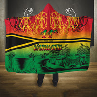 Hapi 44th Indipendens Dei Vanuatu Hooded Blanket Yumi 1980 with Vanuatuan Beach Landscape LT9 One Size Reggae - Polynesian Pride
