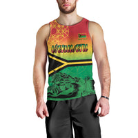Hapi 44th Indipendens Dei Vanuatu Men Tank Top Yumi 1980 with Vanuatuan Beach Landscape LT9 - Polynesian Pride