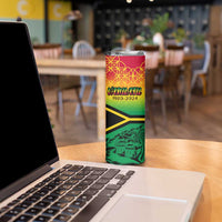 Hapi 44th Indipendens Dei Vanuatu Skinny Tumbler Yumi 1980 with Vanuatuan Beach Landscape LT9 - Polynesian Pride