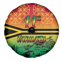 Hapi 44th Indipendens Dei Vanuatu Spare Tire Cover Yumi 1980 with Vanuatuan Beach Landscape LT9 - Polynesian Pride