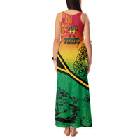 Hapi 44th Indipendens Dei Vanuatu Tank Maxi Dress Yumi 1980 with Vanuatuan Beach Landscape LT9 - Polynesian Pride