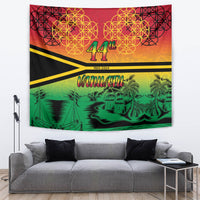 Hapi 44th Indipendens Dei Vanuatu Tapestry Yumi 1980 with Vanuatuan Beach Landscape LT9 Reggae - Polynesian Pride