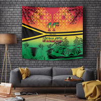 Hapi 44th Indipendens Dei Vanuatu Tapestry Yumi 1980 with Vanuatuan Beach Landscape LT9 - Polynesian Pride