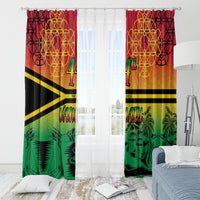 Hapi 44th Indipendens Dei Vanuatu Window Curtain Yumi 1980 with Vanuatuan Beach Landscape LT9 - Polynesian Pride