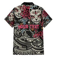 Personalized Japanese Kitsune Mask Family Matching Summer Maxi Dress and Hawaiian Shirt With Polynesian Arty Style LT9 - Polynesian Pride