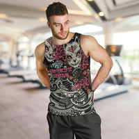 Personalized Japanese Kitsune Mask Men Tank Top With Polynesian Arty Style LT9 Black - Polynesian Pride