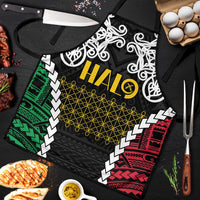 Halo Vanuatu Pride Apron Vanuatuan Sand Drawing Pattern LT9 Black - Polynesian Pride